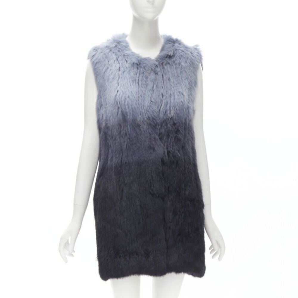Theory rabbit fur gradient fur vest jacket